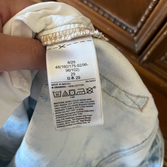 NWT Gap acid wash boyfriend button fly high waisted distressed jeans - Picture 10 of 11